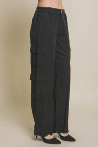 Full-Length Tencel Pants With Cargo Pockets