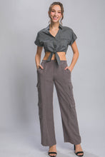 Load image into Gallery viewer, Full-Length Tencel Pants With Cargo Pockets
