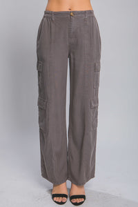 Full-Length Tencel Pants With Cargo Pockets