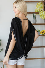 Load image into Gallery viewer, Open Back Wide Sleeve Shortsleeve Top
