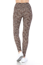 Load image into Gallery viewer, YOGA Style Banded Lined Multi Printed Knit Legging With High Waist Tweed Pattern
