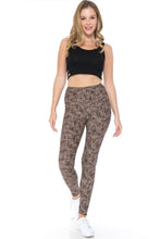 Load image into Gallery viewer, YOGA Style Banded Lined Multi Printed Knit Legging With High Waist Tweed Pattern
