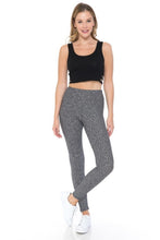 Load image into Gallery viewer, YOGA Style Banded Lined Multi Printed Knit Legging With High Waist Black/White
