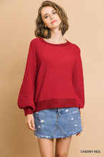 Load image into Gallery viewer, Puff Sleeve Boat Neck Sweater
