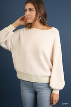 Load image into Gallery viewer, Puff Sleeve Boat Neck Sweater
