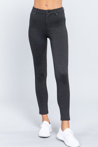 5-Pocket Shape Skinny Ponte Mid-Rise Pants