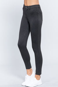 5-Pocket Shape Skinny Ponte Mid-Rise Pants