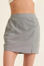 Load image into Gallery viewer, Banded Front Waist Pinstripe Mini Skirt Denim Blue
