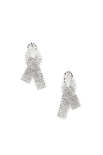 Load image into Gallery viewer, Rhinestone Awarness Bow Earring
