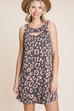 Load image into Gallery viewer, Cute Animal Print Cut Out Neckline Sleeveless Tunic Dress
