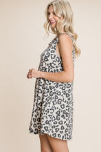 Load image into Gallery viewer, Cute Animal Print Cut Out Neckline Sleeveless Tunic Dress
