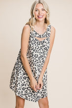 Load image into Gallery viewer, Cute Animal Print Cut Out Neckline Sleeveless Tunic Dress
