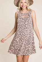 Load image into Gallery viewer, Cute Animal Print Cut Out Neckline Sleeveless Tunic Dress
