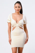 Load image into Gallery viewer, Lux Side Cutout With Back Tie Detail Bodycon Dress
