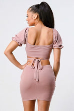 Load image into Gallery viewer, Lux Side Cutout With Back Tie Detail Bodycon Dress
