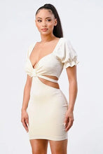 Load image into Gallery viewer, Lux Side Cutout With Back Tie Detail Bodycon Dress
