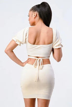 Load image into Gallery viewer, Lux Side Cutout With Back Tie Detail Bodycon Dress
