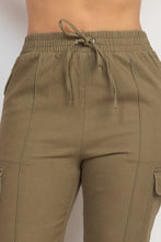 Load image into Gallery viewer, Solid High-Rise Pocketed Jogger Pants Olive
