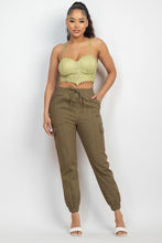 Load image into Gallery viewer, Solid High-Rise Pocketed Jogger Pants Olive
