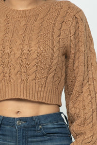 Cropped Cable Pullover Top