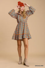 Load image into Gallery viewer, Collared Neckline Button-Down Floral Print Dress With Crochet Trimmed Details
