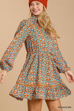 Load image into Gallery viewer, Collared Neckline Button-Down Floral Print Dress With Crochet Trimmed Details
