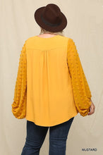 Load image into Gallery viewer, Woven And Textured Chiffon Top With Voluminous Sheer Sleeves
