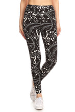 Load image into Gallery viewer, YOGA Style Banded Lined Music Note Leggings In A Slim Fitting Style
