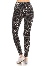 Load image into Gallery viewer, YOGA Style Banded Lined Music Note Leggings In A Slim Fitting Style
