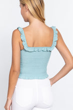 Load image into Gallery viewer, Smocking Ruffle Cami Woven Top
