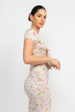 Load image into Gallery viewer, Front Knot Floral Top &amp; Ruched Maxi Skirts Set
