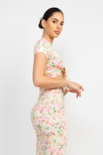 Load image into Gallery viewer, Front Knot Floral Top &amp; Ruched Maxi Skirts Set
