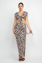 Load image into Gallery viewer, Front Knot Floral Top &amp; Ruched Maxi Skirts Set
