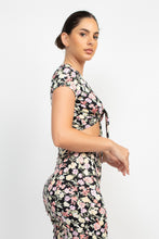 Load image into Gallery viewer, Front Knot Floral Top &amp; Ruched Maxi Skirts Set
