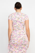 Load image into Gallery viewer, Front Knot Floral Top &amp; Ruched Maxi Skirts Set
