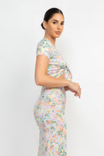 Load image into Gallery viewer, Front Knot Floral Top &amp; Ruched Maxi Skirts Set
