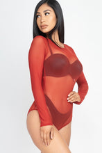 Load image into Gallery viewer, Sexy Sheer Mesh Long Sleeve Bodysuit
