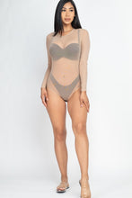 Load image into Gallery viewer, Sexy Sheer Mesh Long Sleeve Bodysuit
