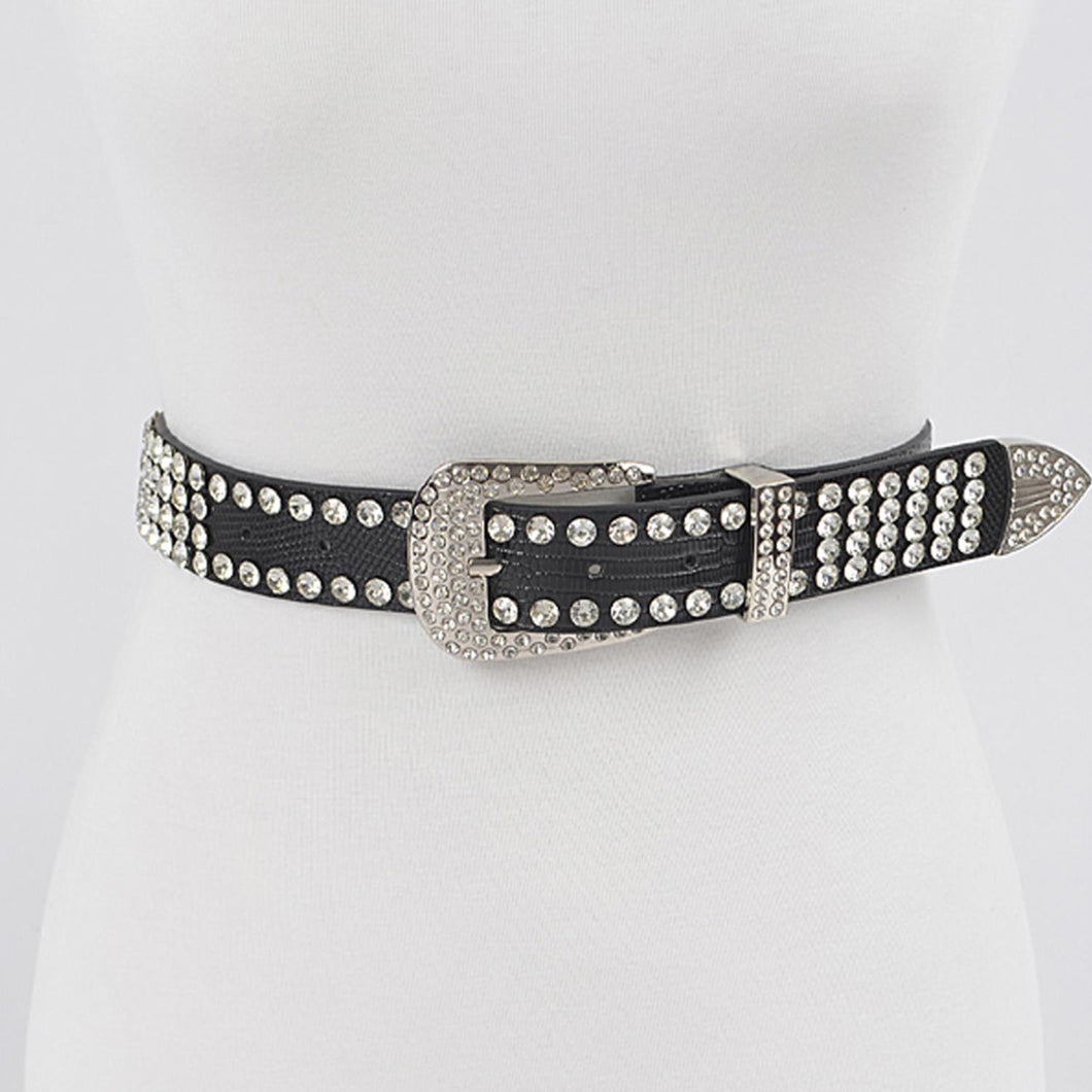 Embelished Studded Poly Belt