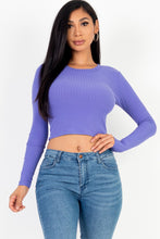 Load image into Gallery viewer, Long Sleeve Round Neck Basic Crop Top
