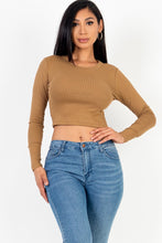 Load image into Gallery viewer, Long Sleeve Round Neck Basic Crop Top
