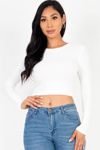 Load image into Gallery viewer, Long Sleeve Round Neck Basic Crop Top
