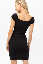 Load image into Gallery viewer, Scoop Neck Buttoned Knit Mini Bodycon Dress
