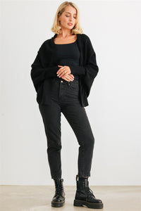 Batwing Sleeve Open Front Cardigan