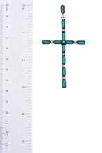 Load image into Gallery viewer, Multi Stone Pattern Cross Metal Earring
