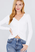 Load image into Gallery viewer, V-Neck Shirring Tie Detail Sweater
