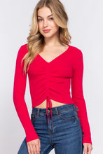 Load image into Gallery viewer, V-Neck Shirring Tie Detail Sweater
