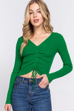 Load image into Gallery viewer, V-Neck Shirring Tie Detail Sweater
