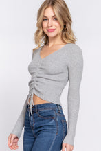 Load image into Gallery viewer, V-Neck Shirring Tie Detail Sweater
