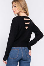 Load image into Gallery viewer, Dolman Sleeve Strappy Open Back Sweater
